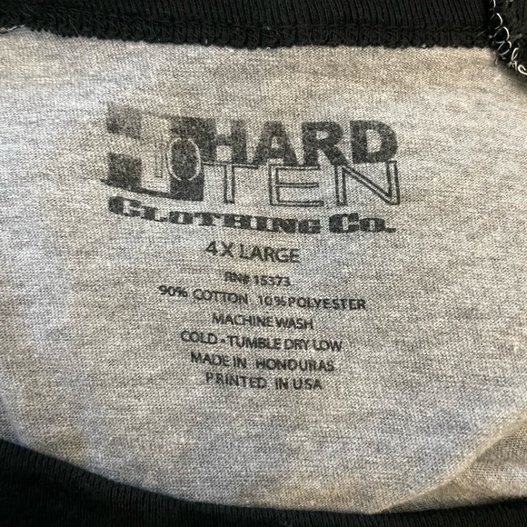 2/$10 Hard Ten Clothing Co. Men’s Quarter length sleeves T-shirt. Size 4XL - Picture 6 of 6